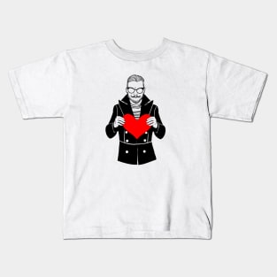 Brutal guy holding heart Kids T-Shirt